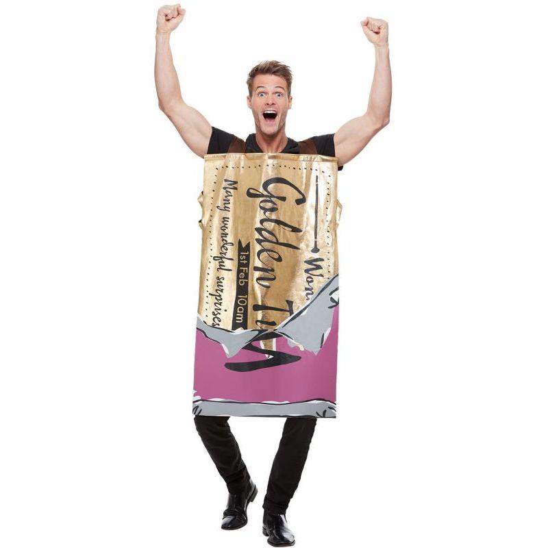 Roald Dahl Winning Wonka Bar Costume Adult Gold 1