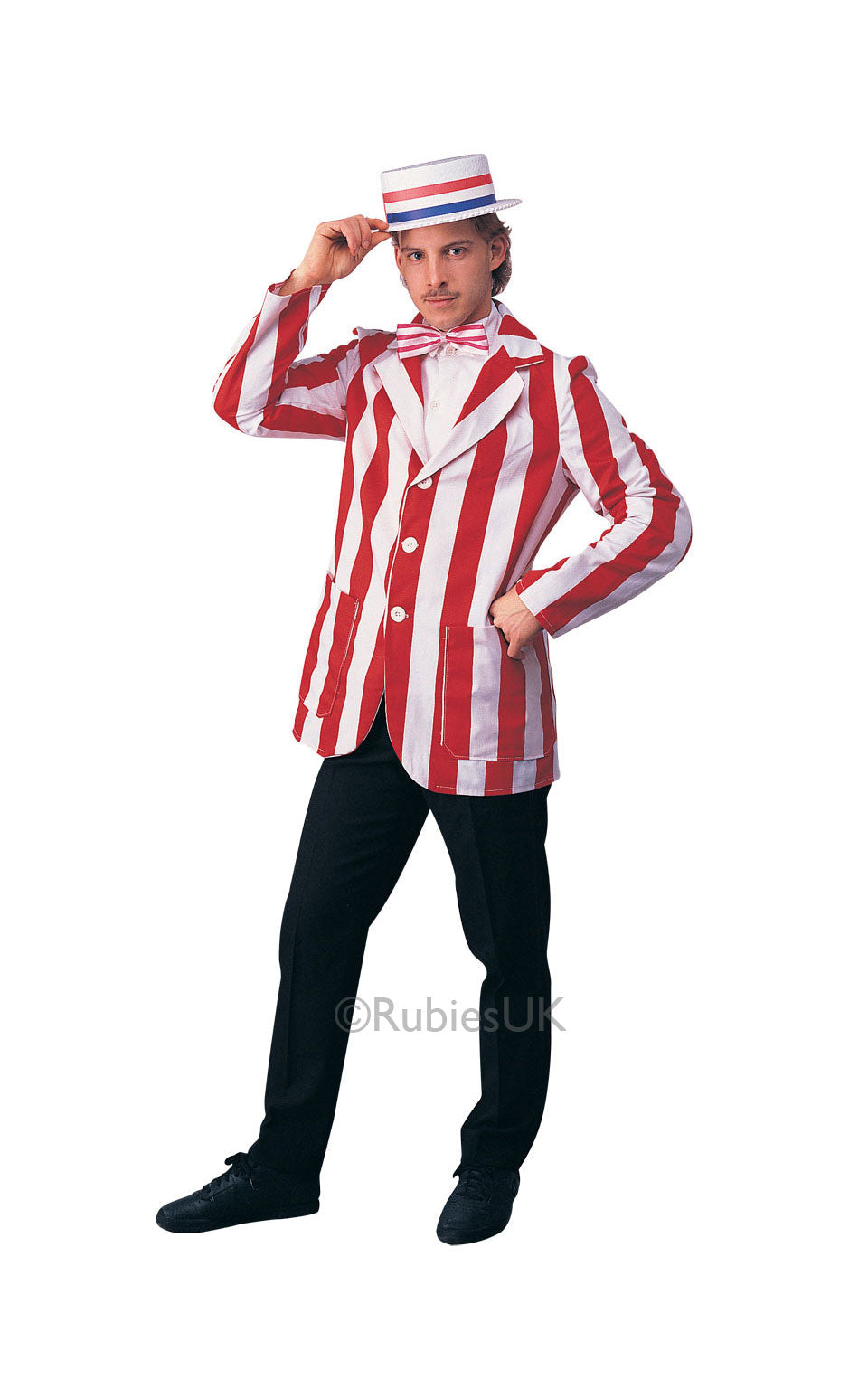Roaring 20s Blazer Adult Mens White Barber Costume 1