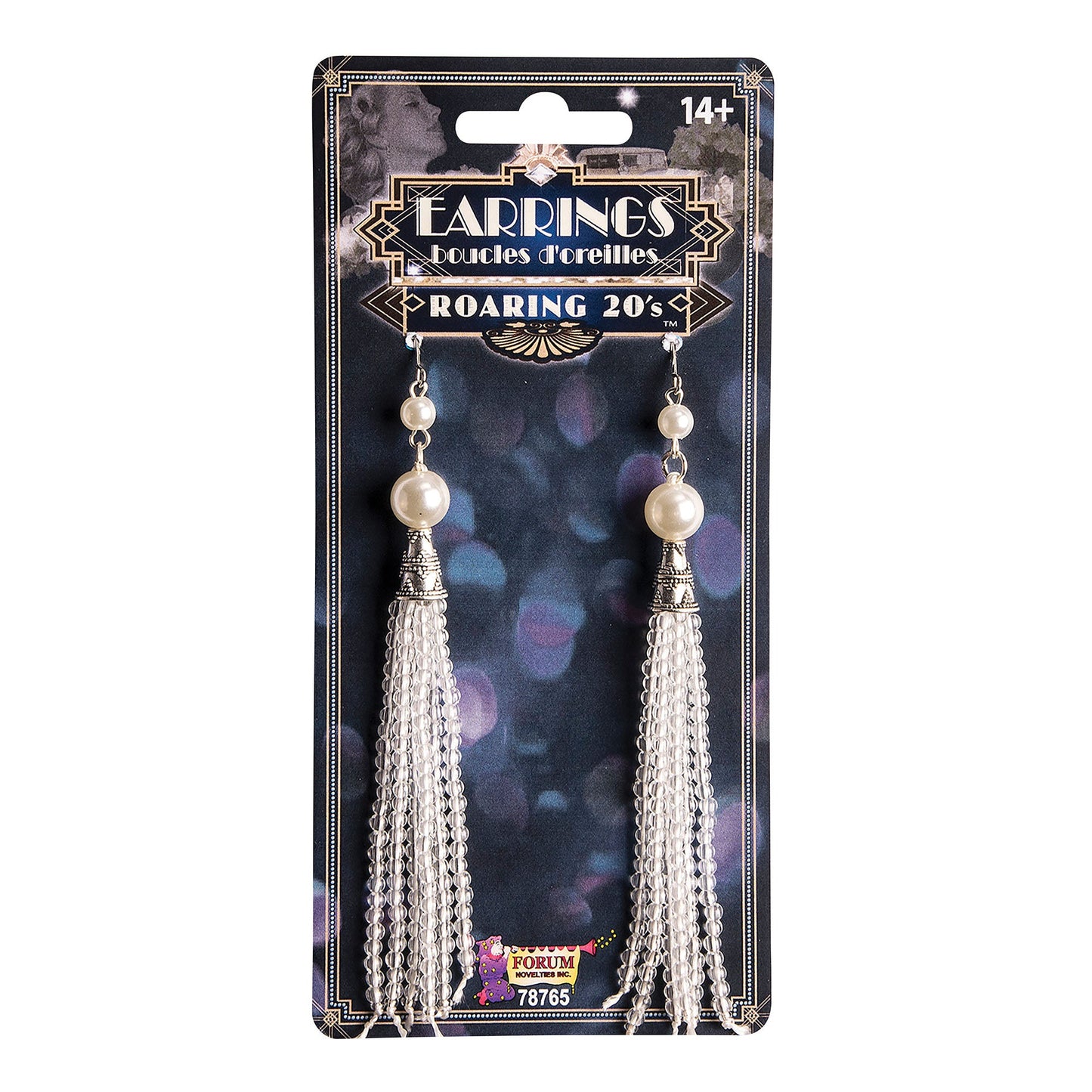 Roaring 20s Pearl Tassel Earrings Costume Accessories 1