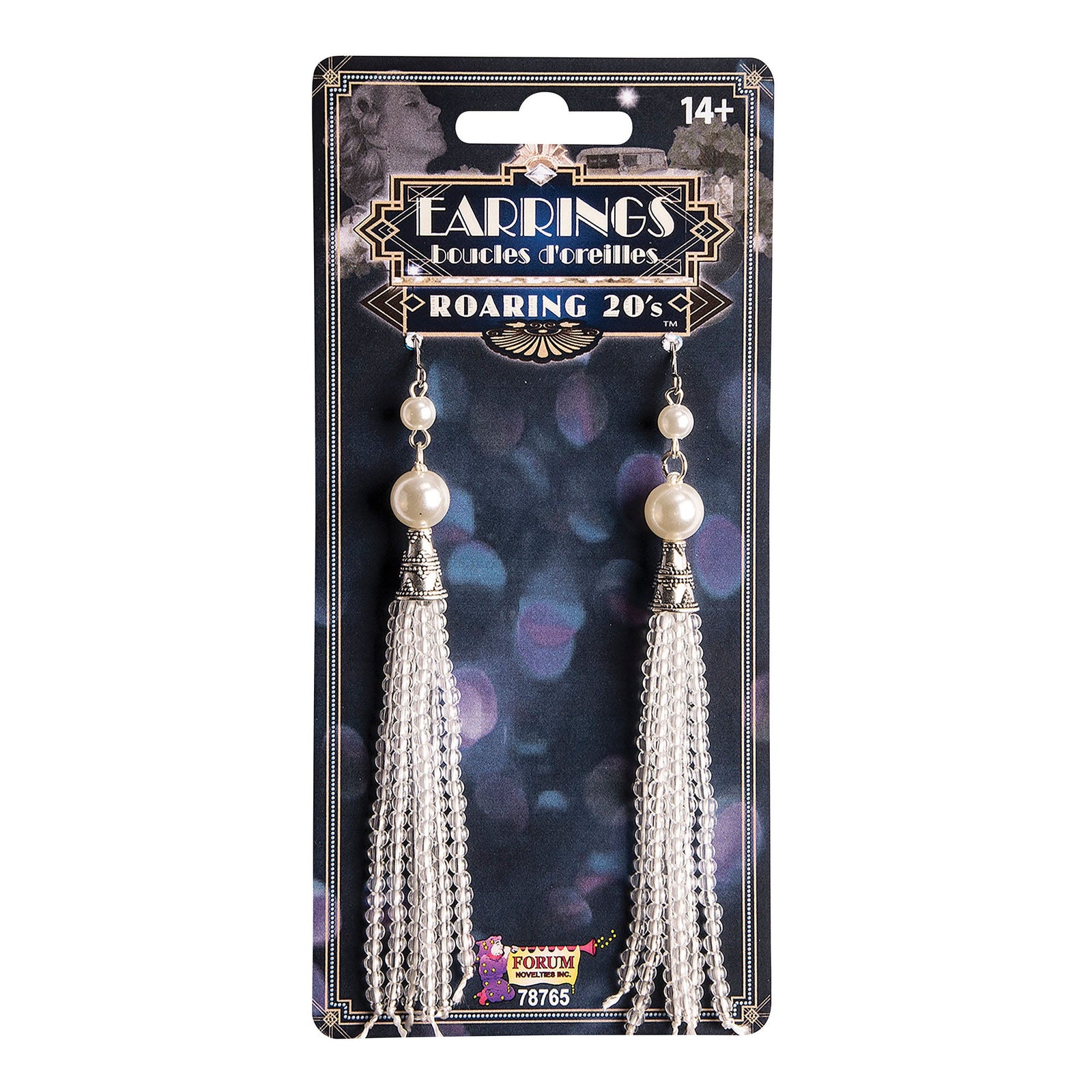 Roaring 20s Pearl Tassel Earrings Costume Accessories 1