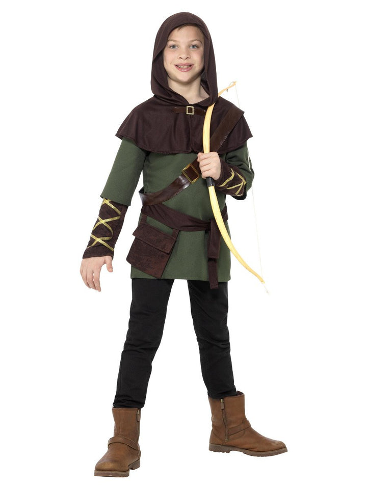 Robin Hood Boy Costume Green & Brown Child Green Arrow Archer_2