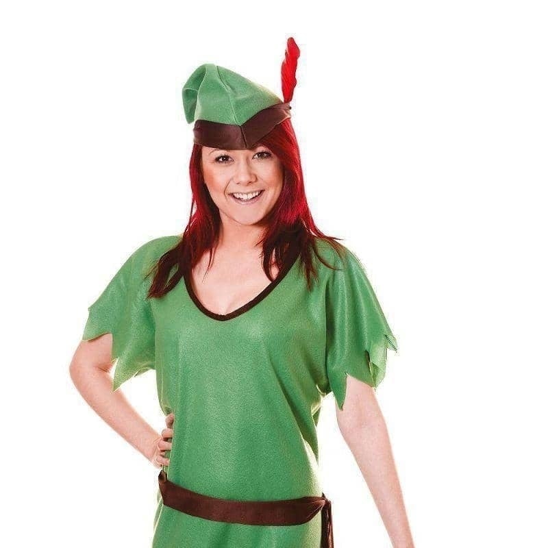 Robin Hood Elf Adult Costume Green Tunic with Hat_2