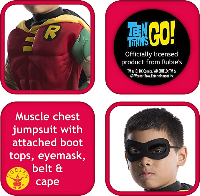 Robin Muscle Chest Kids Costume Batman DC Comics_5