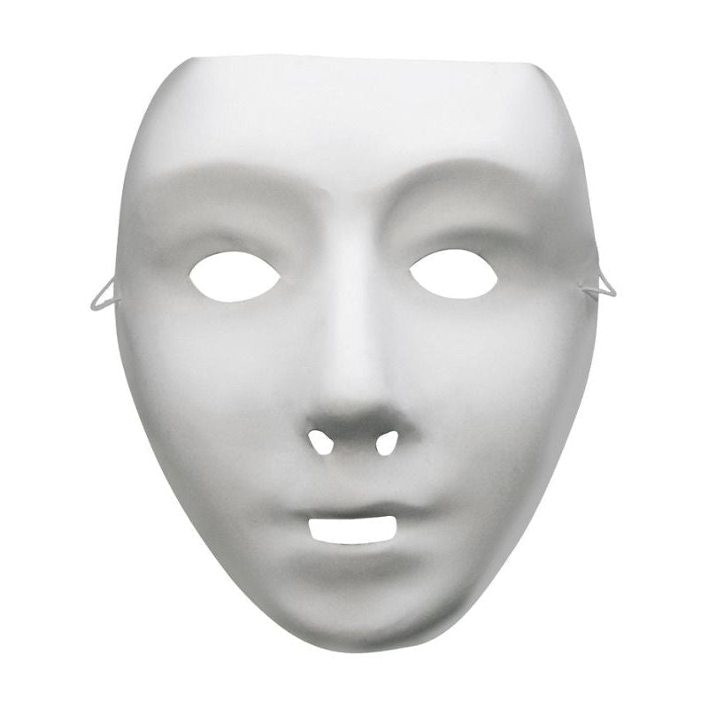 Robot Costume Mask White Elastic String Adult Costume Accessory 1