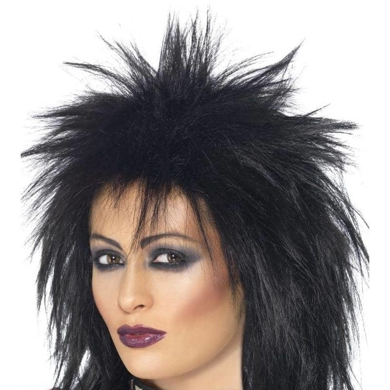 Rock Diva Wig Adult Black Long Mullet_1