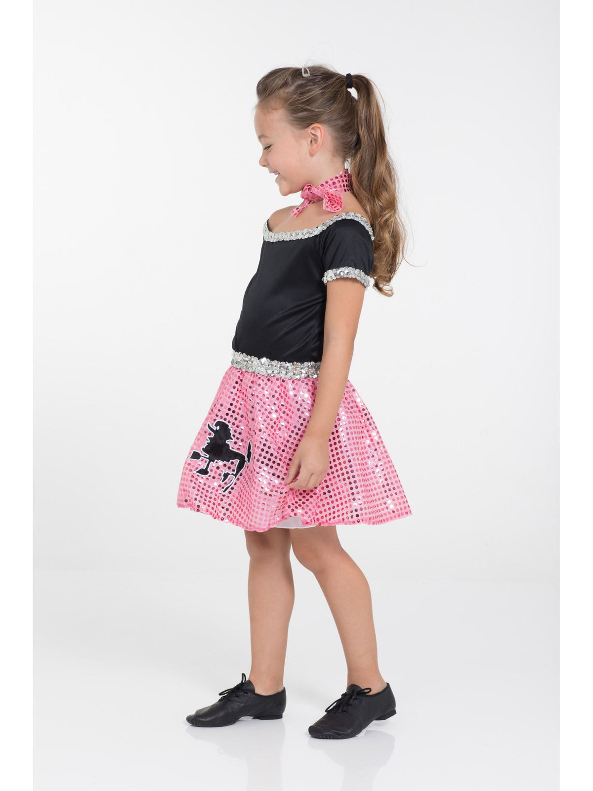 Rock and Roll Sequin Dress Pink Poodle Girl Costume 2