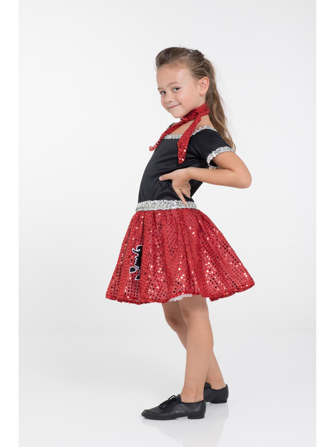 Rock and Roll Sequin Dress Red Poodle Girl 1950s Costume Rock and Roll Sequin Dress Red Poodle Girl 1950s Costume