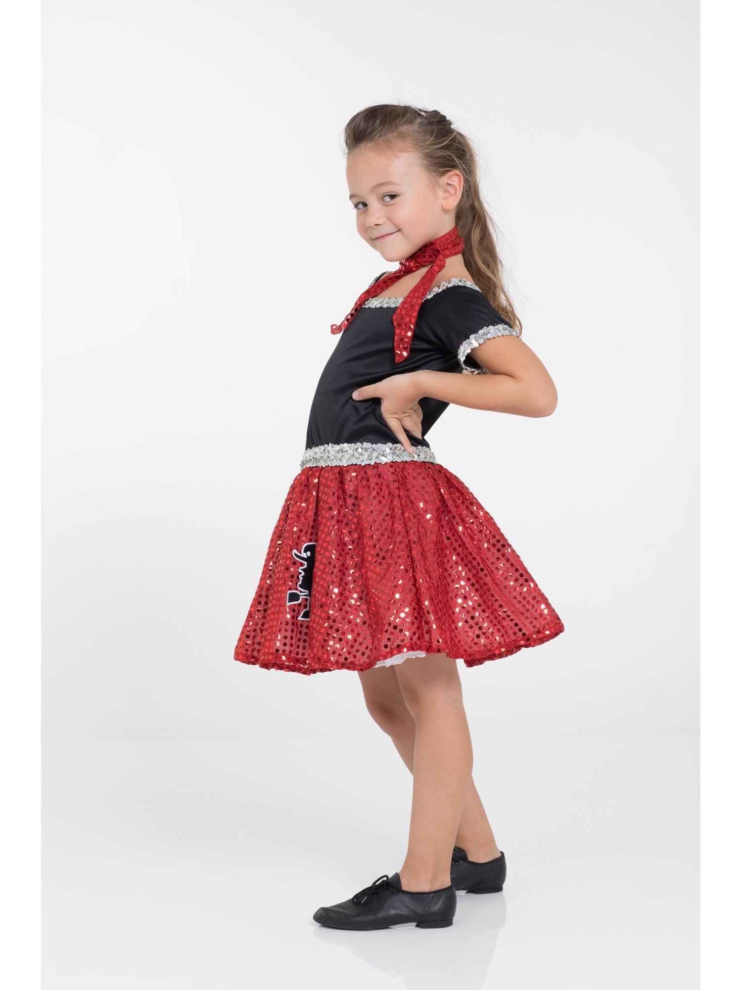 Rock and Roll Sequin Dress Red Poodle Girl 1950s Costume 2