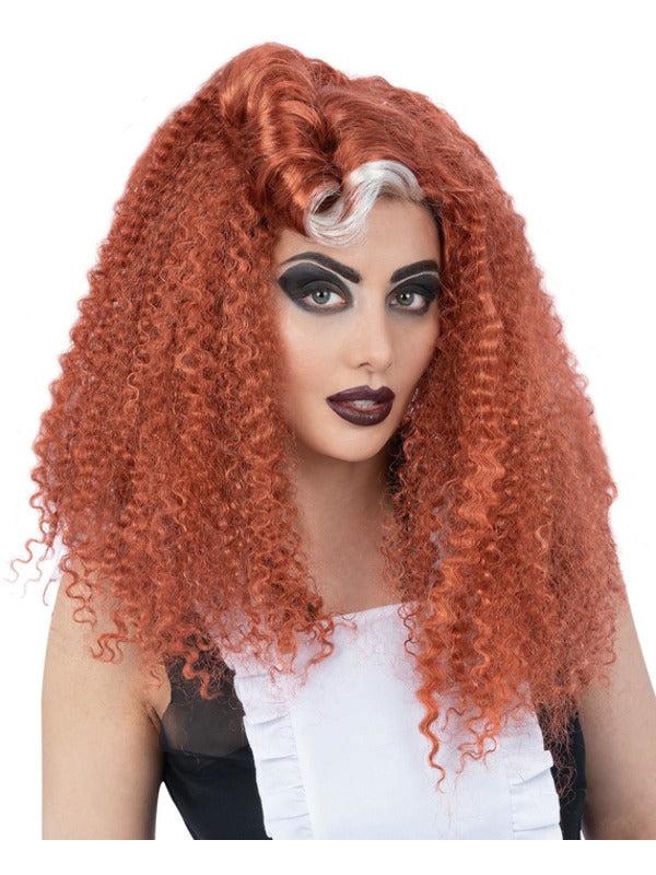 Rocky Horror Show Magenta Wig Red Long Wavy with Victory Roll 1