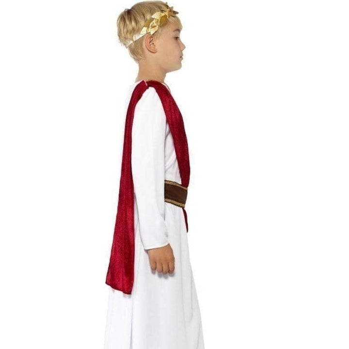 Roman Boy Costume Kids White Robe Red Sash Belt Headpiece_4