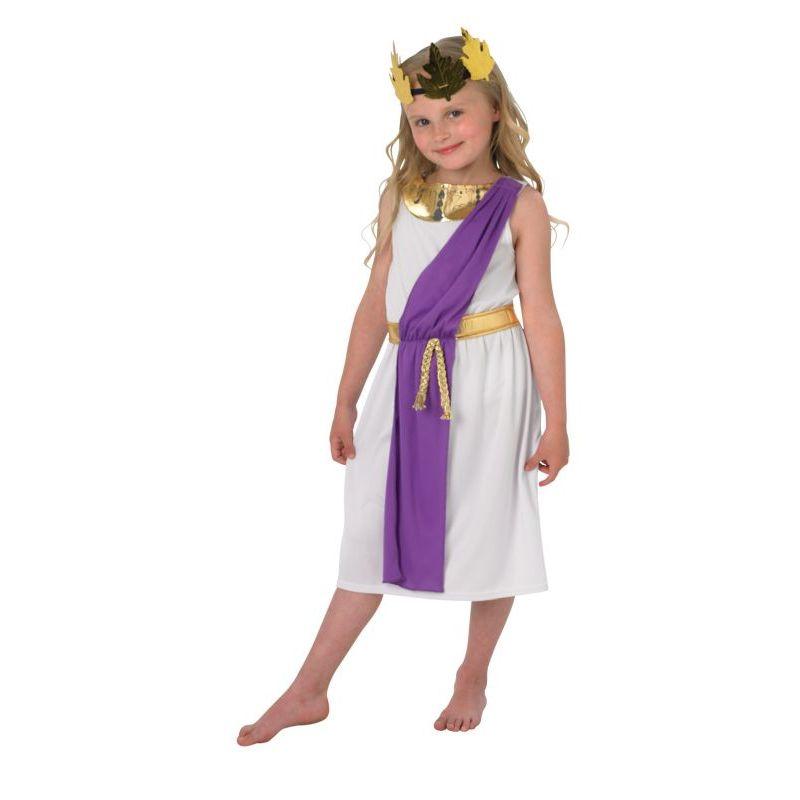 Roman Girl Childrens Costume White Toga 1