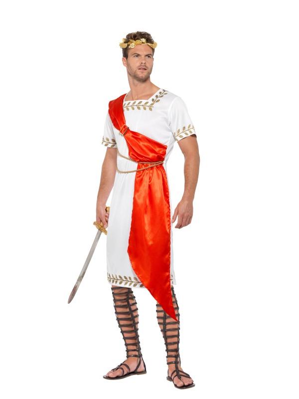 Roman Senator Costume Adult White Red 1