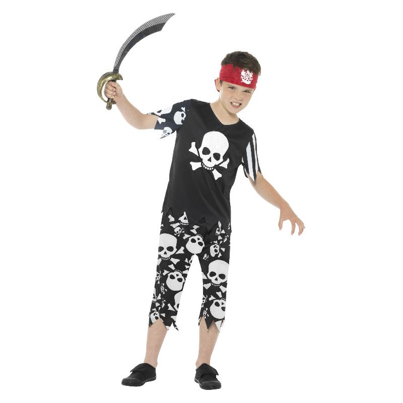 Rotten Pirate Boy Costume Black and White Child 1