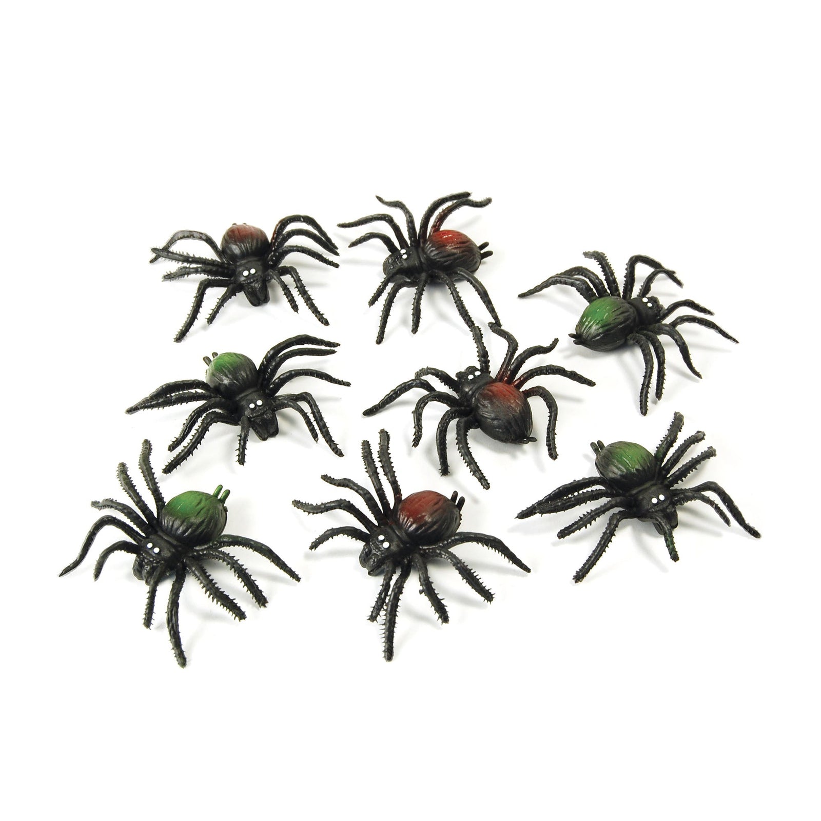 Rubber Spiders Pack of 8 Halloween Props 1