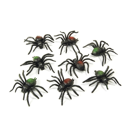 Rubber Spiders Pack of 8 Halloween Props 1
