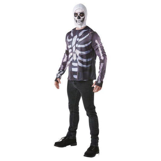 Rubie's Fortnite Skull Trooper Adult Costume Top & Hood 1