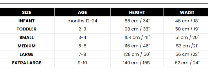 Size Chart Miraculous Ladybug Costume for Kids Premium Jumpsuit_2