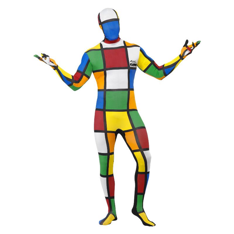 Rubiks Cube Second Skin Costume Multi-Coloured Adult_1