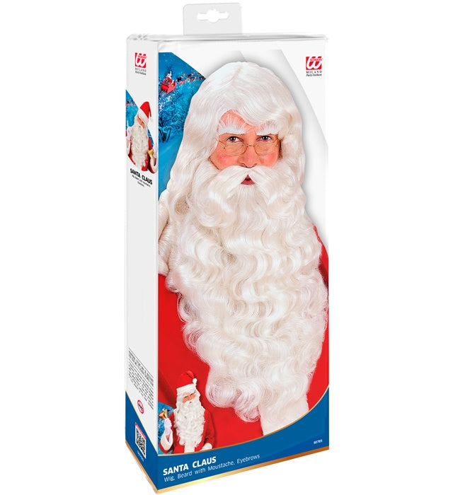 Santa Claus Wig With Beard, Moustache & Eyebrows In Box