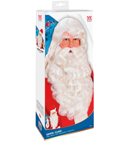 Santa Claus Wig With Beard, Moustache & Eyebrows In Box