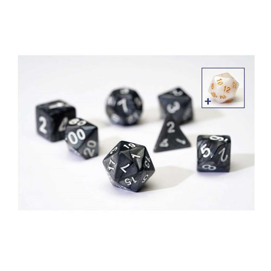 Polyhedral Dice: Pearl Charcoal Grey