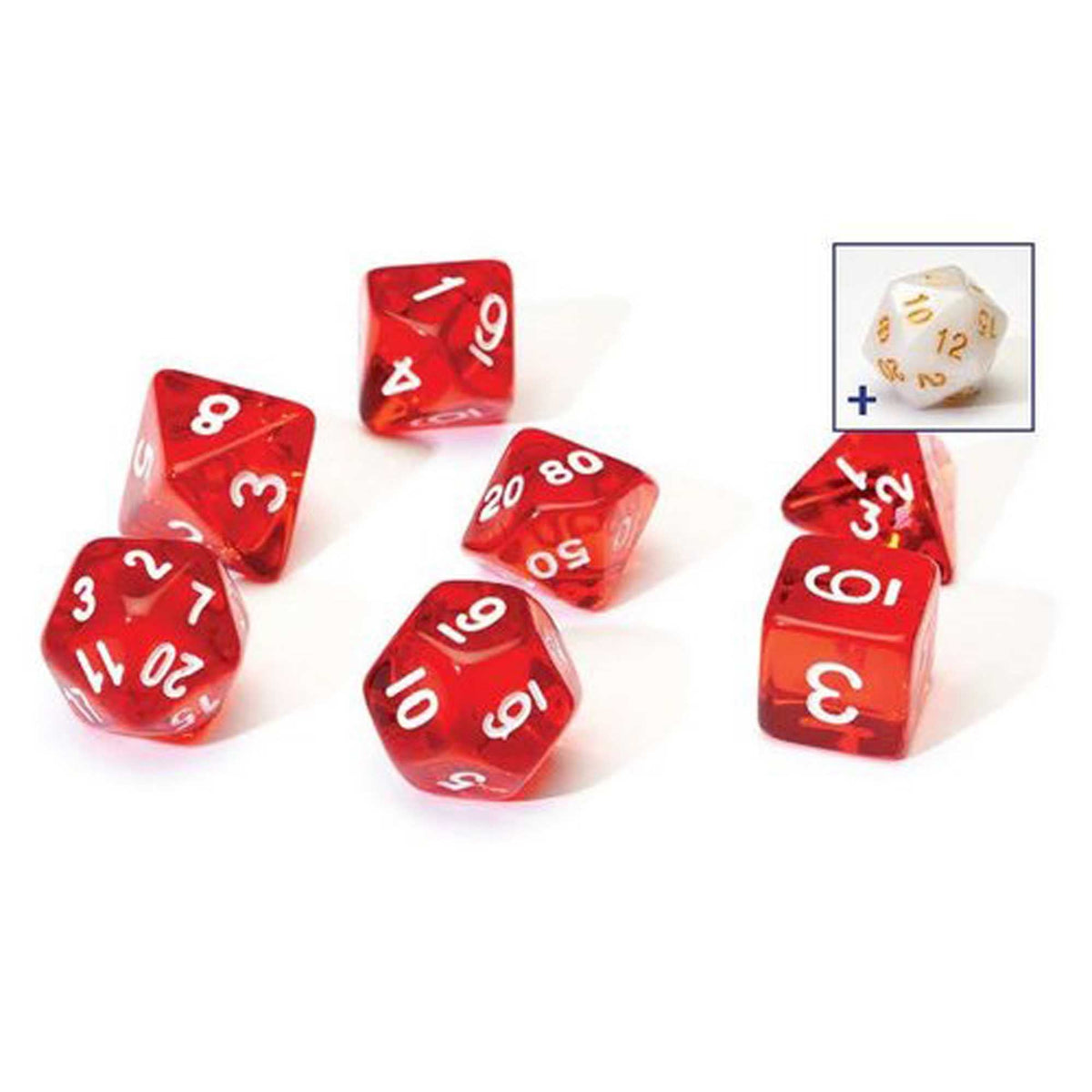 Polyhedral Dice: Translucent Red 1