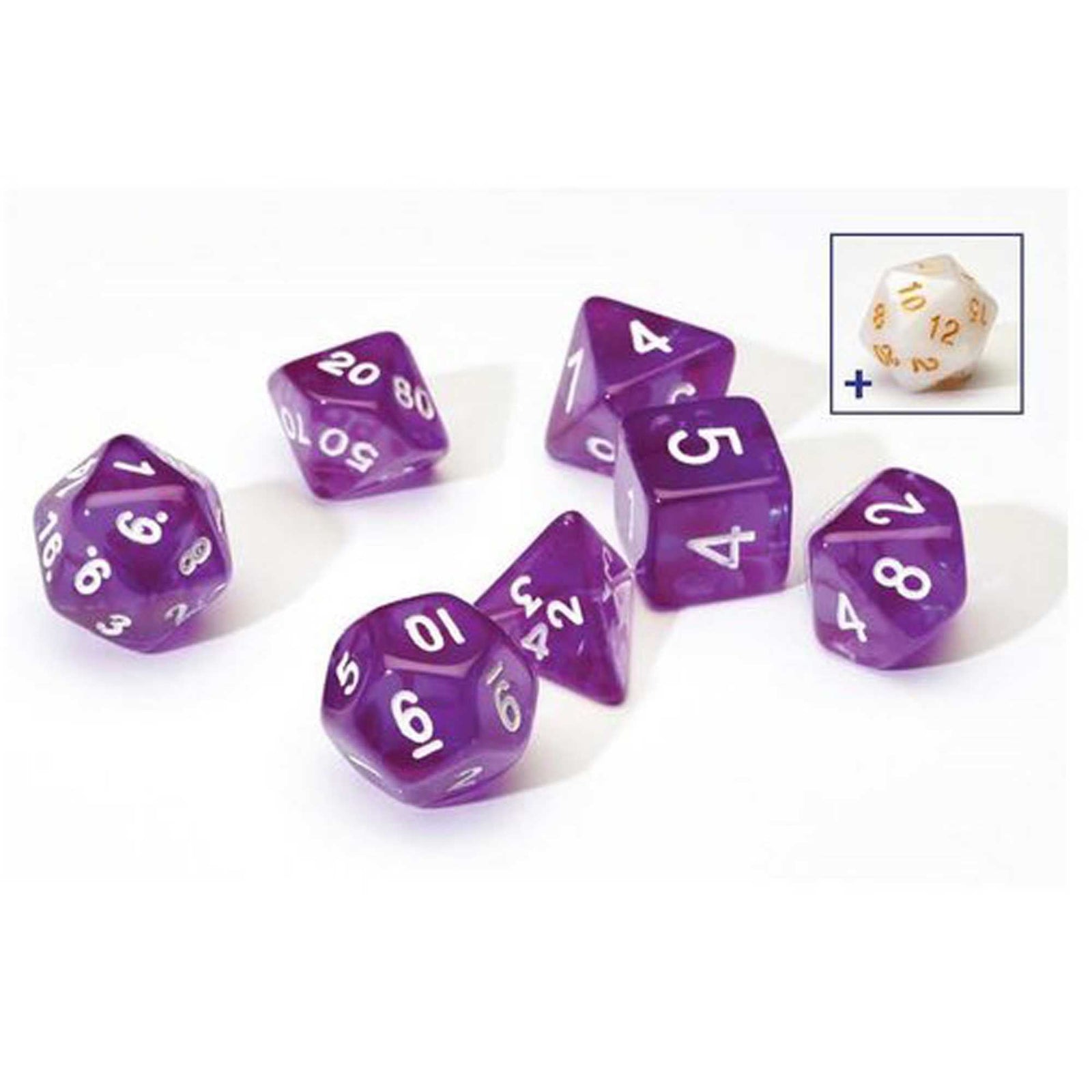Translucent Purple Poly Set Sirius Dice Gaming Accessory 1