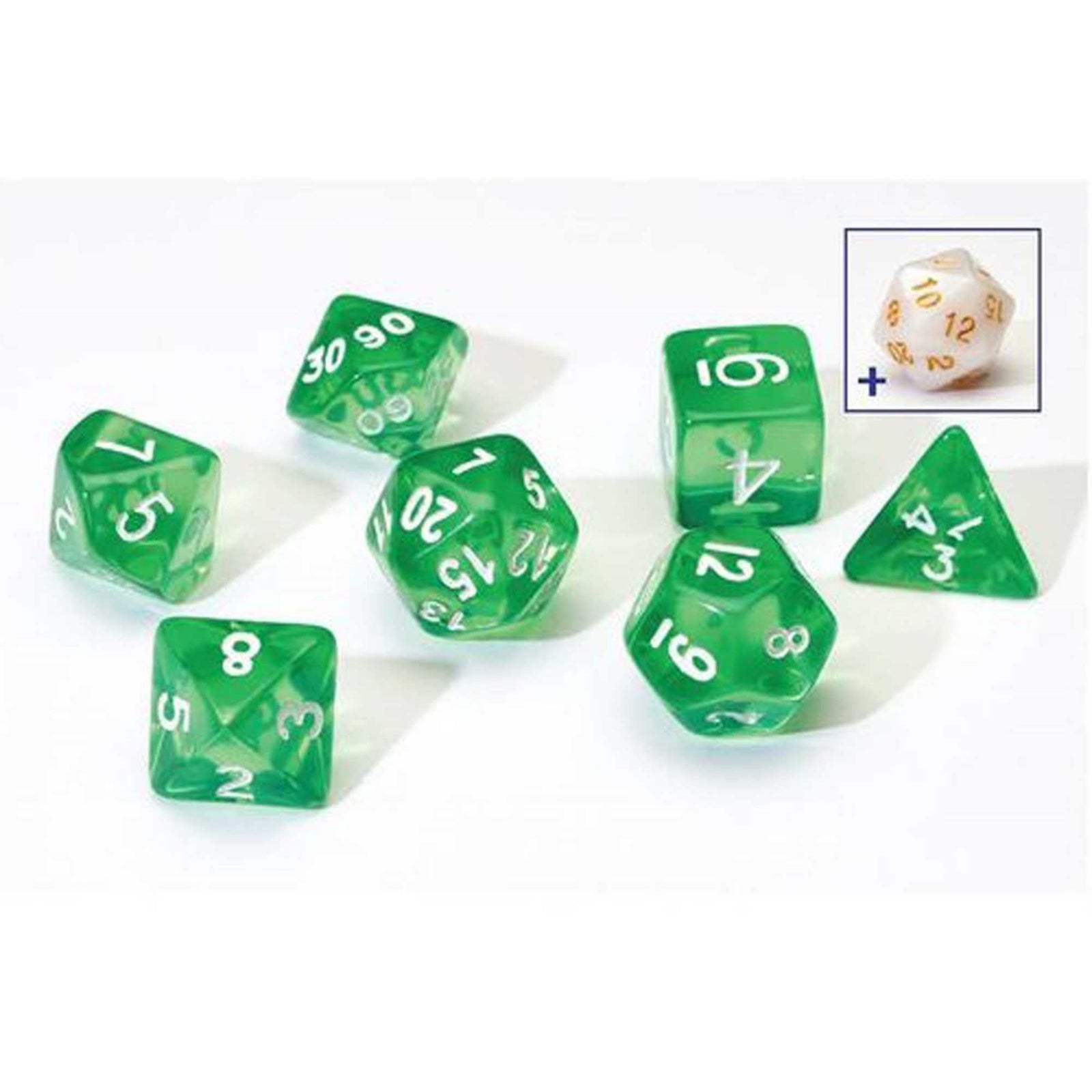 Translucent Green Poly Set Sirius Dice Gaming Accessory 1
