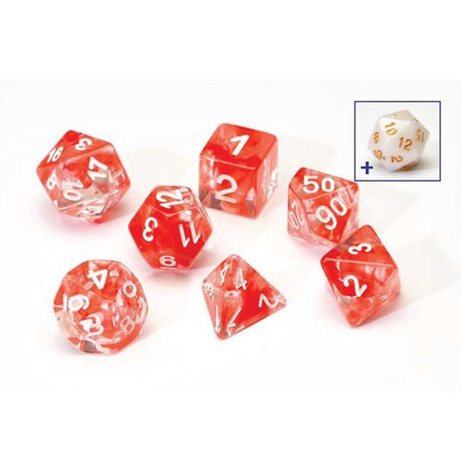 Red Cloud Transparent Poly Set Sirius Dice Gaming Accessory 1