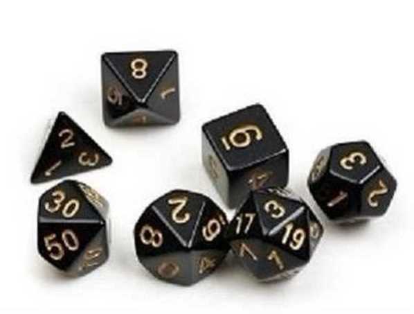 Polyhedral Dice Solid Black and Gold Dice Set by Sirius Dice 1