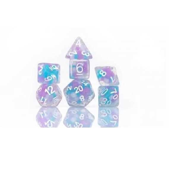Sirius Dice: Cotton Candy Glowworm, Glow in the Dark Poly Set 1