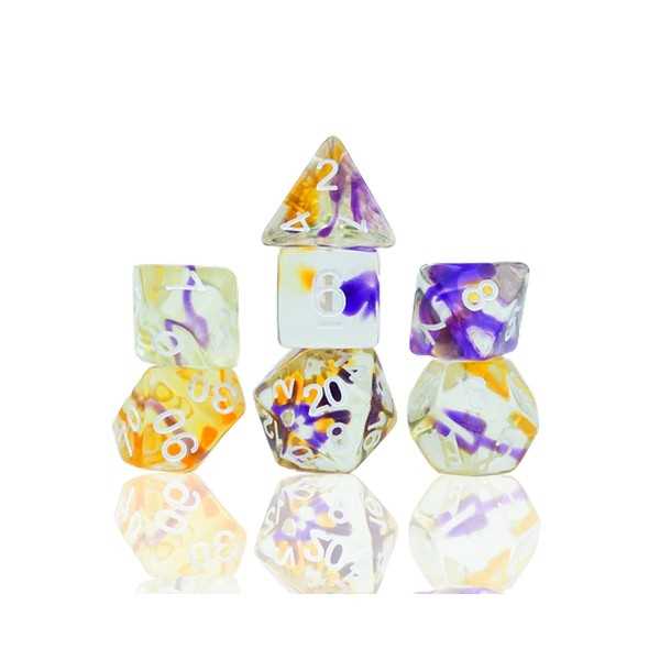 Violet Swirl Poly Set - Sirius Dice