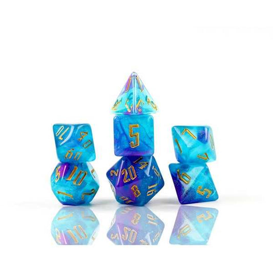 Sirius Dice: Cerulean Nebula Poly Set 1