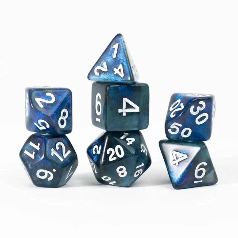 Sapphire Treasures Unearthed 7 Piece Polyhedral Sirius Dice Gaming Accessory 1