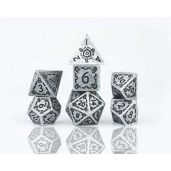 Sirius Dice: Illusory Metal Silver Poly Set 1