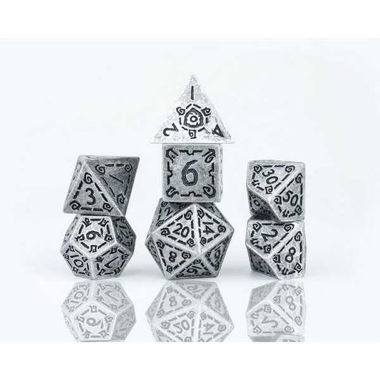 Sirius Dice: Illusory Metal Silver Poly Set 1