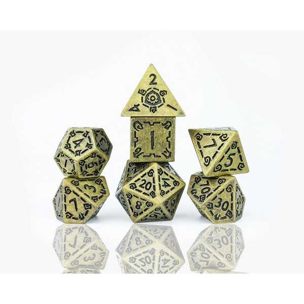 Illusory Metal Gold Poly Set Dice Set by Sirius Dice 1