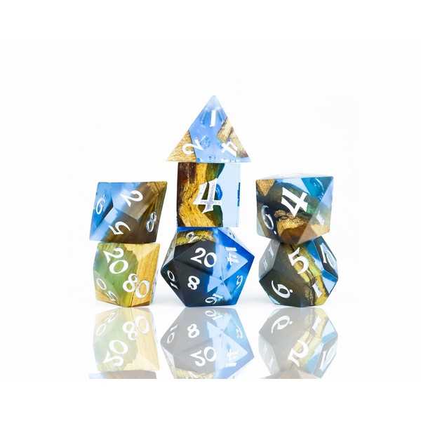 Sapphire Grove the Grove Series Limited Edition Wood and Resin Dice Sets 1