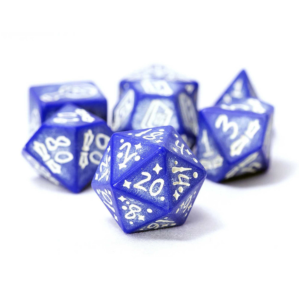 Sirius Dice: Illusory Stone - Purple Agate 7-Piece Polyhedral Dice Set 1