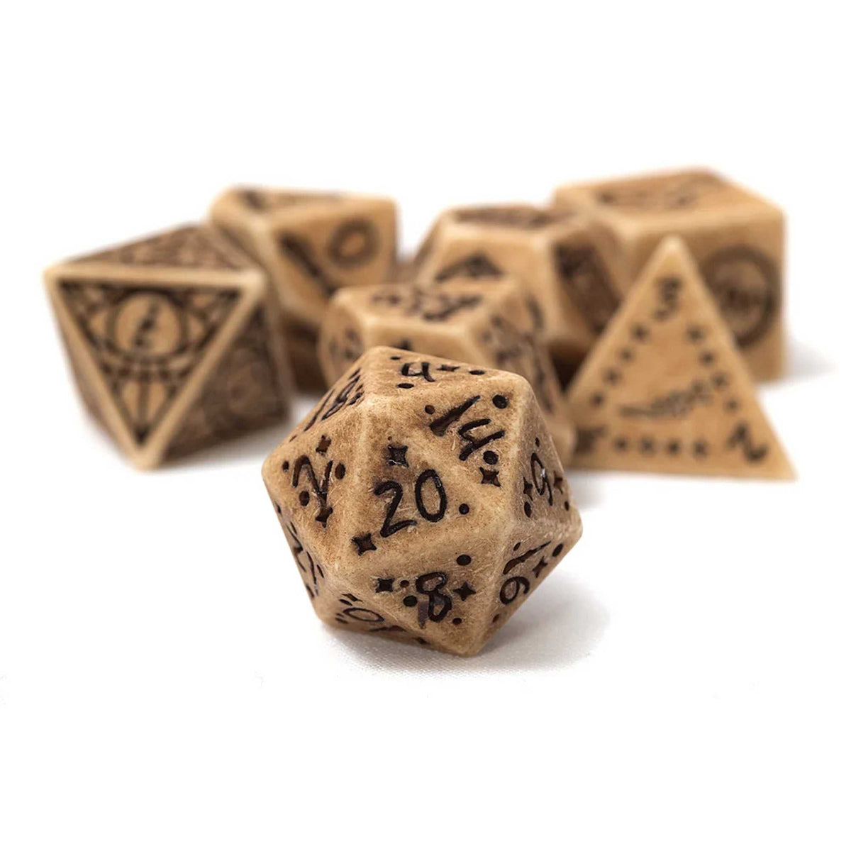 Sirius Dice: Illusory Stone - Sandstone 7-Piece Polyhedral Dice Set 1