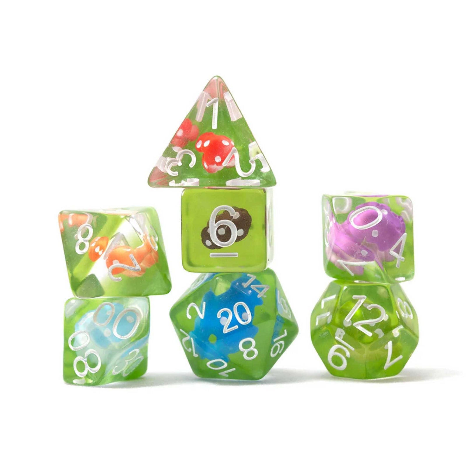 Mushroom Village 7 Piece Polyhedral Dice Set Sirius Dice Gaming Accessory 2