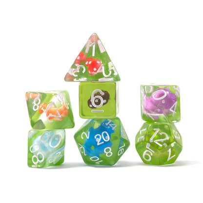Mushroom Village 7 Piece Polyhedral Dice Set Sirius Dice Gaming Accessory 2