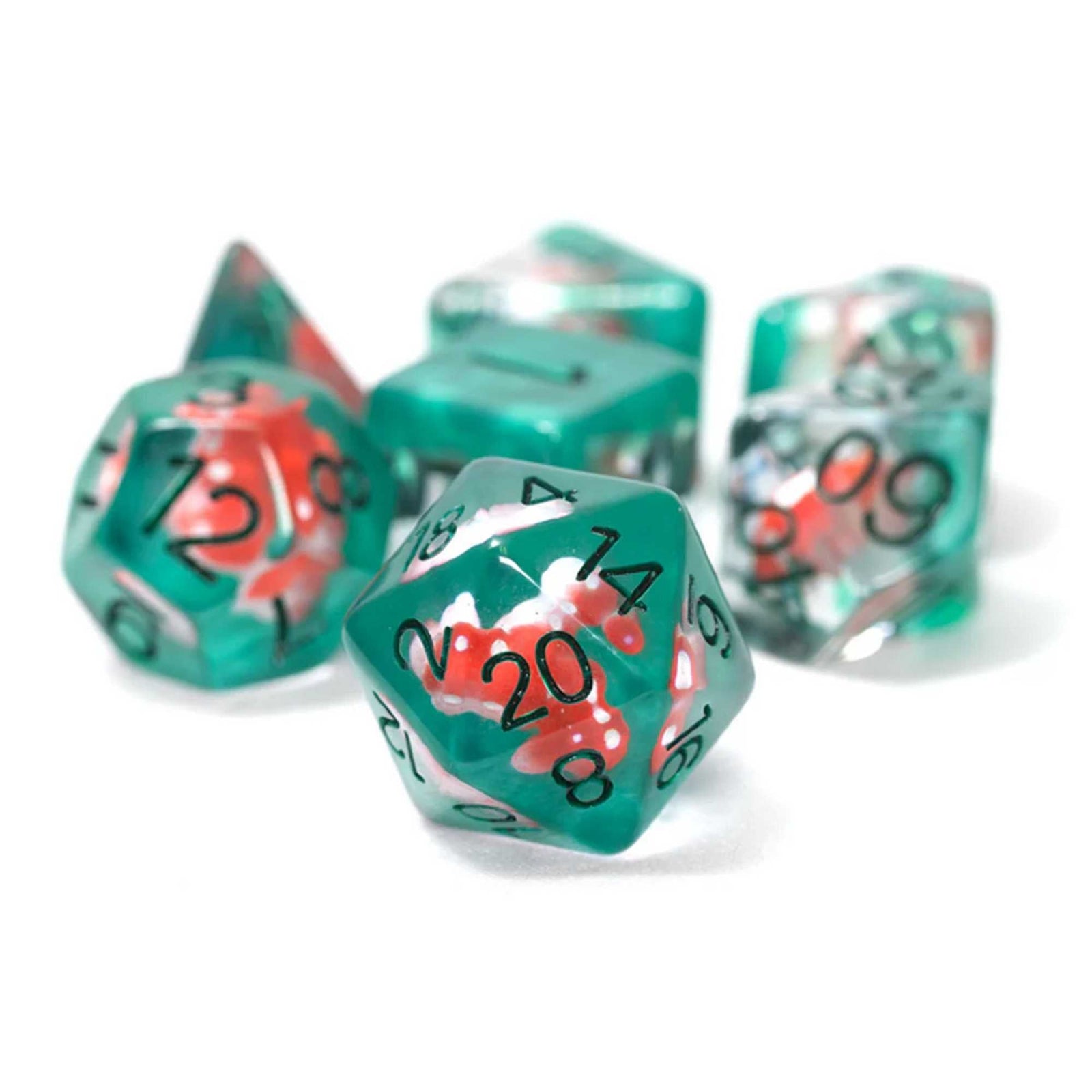 Power Mushroom 7 Piece Polyhedral Dice Set Sirius Dice Gaming Accessory 1