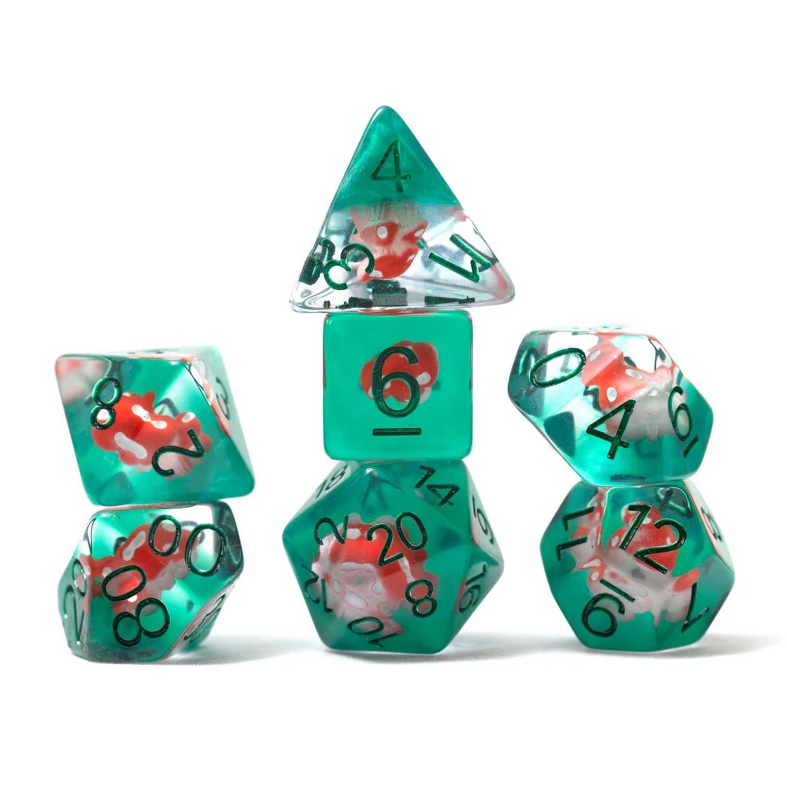 Power Mushroom 7 Piece Polyhedral Dice Set Sirius Dice Gaming Accessory 2