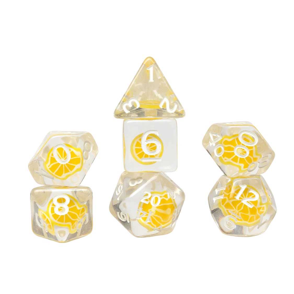 Lemon Fruit Slice Dice Set Sirius Dice Gaming Accessory 1