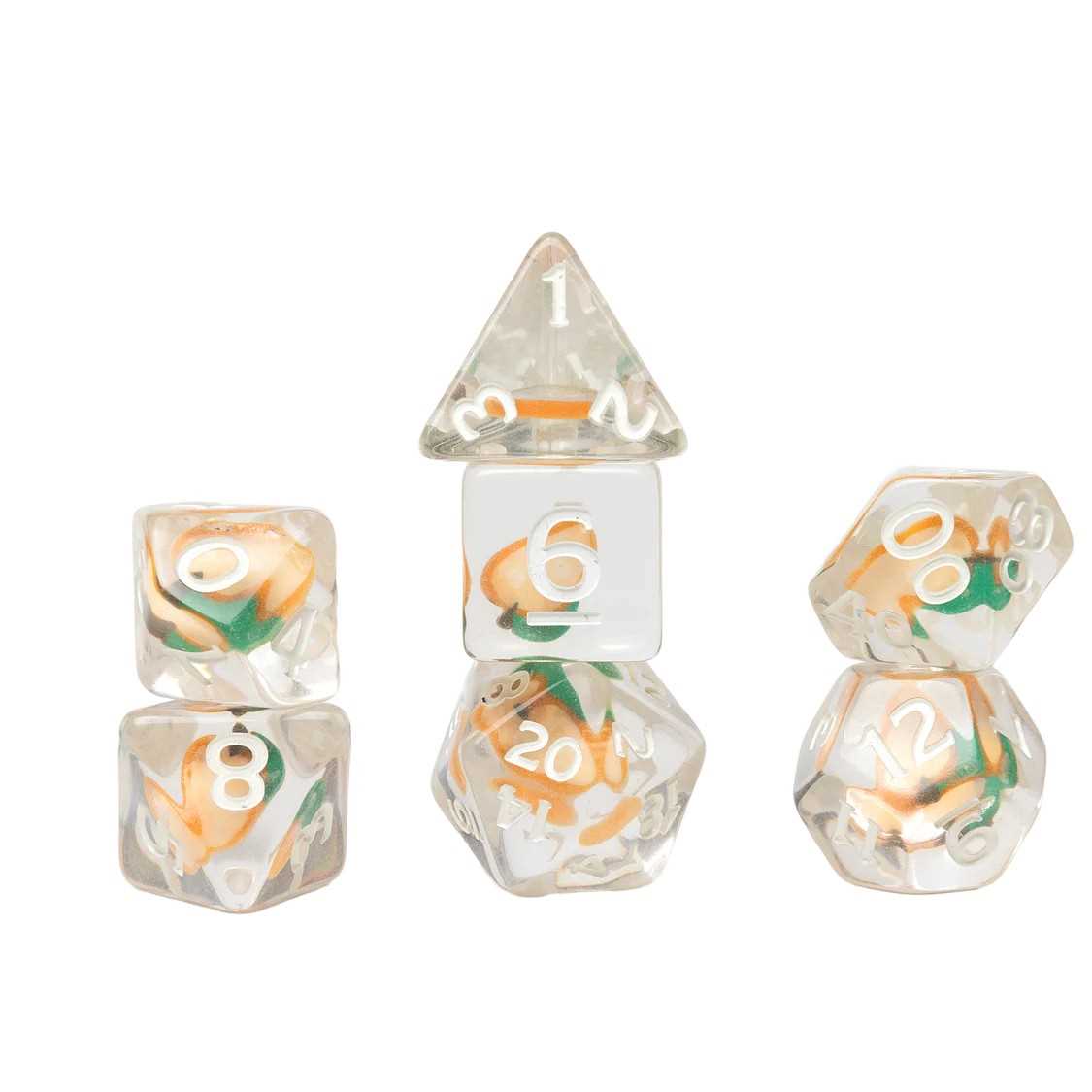 Peach Fruit Slice Dice Set Sirius Dice Gaming Accessory 1