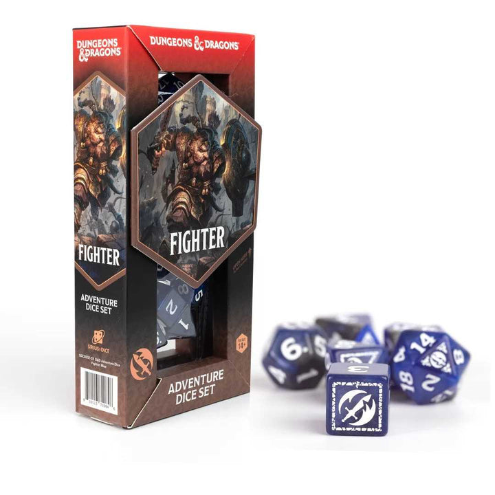 Adventure Dice Fighter Blue Dungeons and Dragons Gaming Accessory by Sirius Dice 1