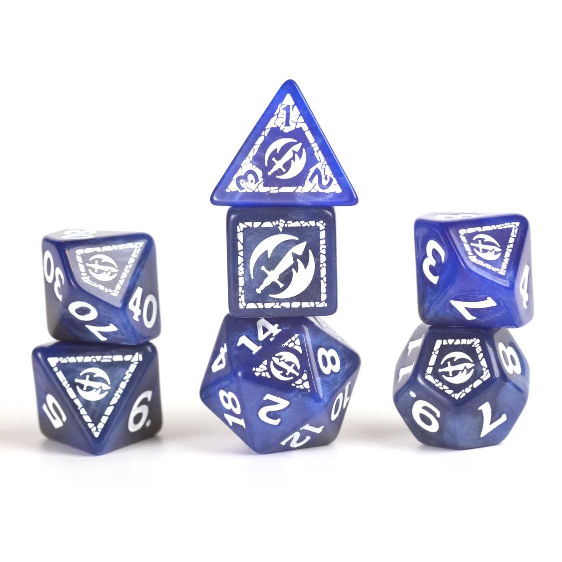 Adventure Dice Fighter Blue Dungeons and Dragons Gaming Accessory by Sirius Dice 3