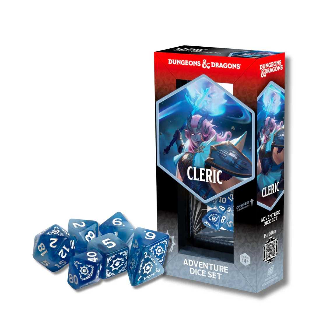 Adventure Dice Set Cleric White and Blue Dungeons and Dragons Gaming Accessory by Sirius Dice 1
