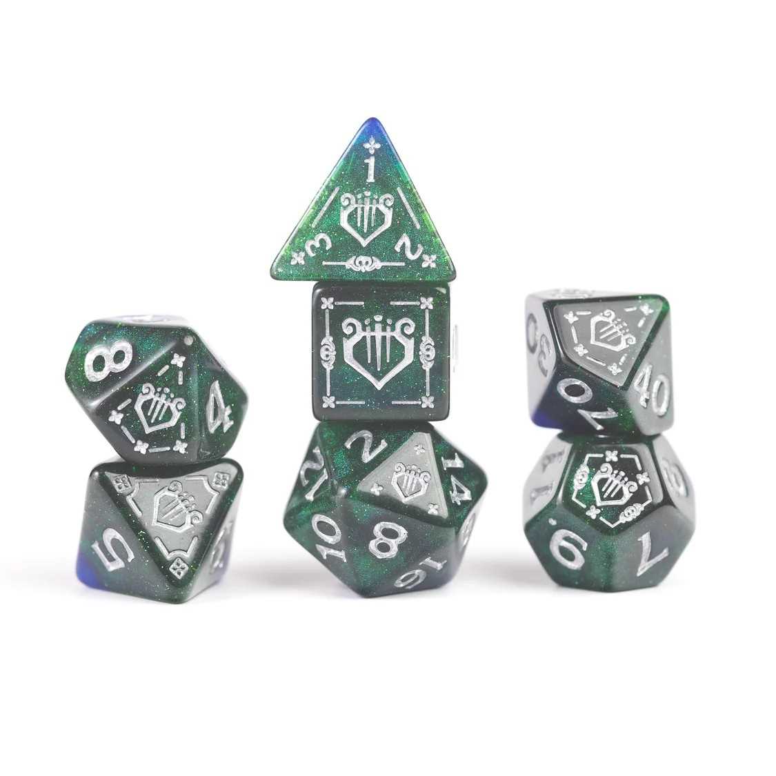 Adventure Dice Set Bard Blue Dungeons and Dragons Gaming Accessory by Sirius Dice 3